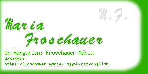 maria froschauer business card